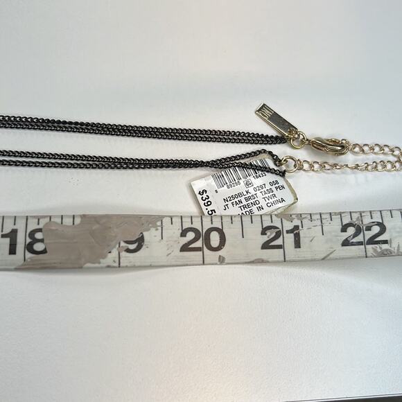 INC International Concepts Black & Gold Chain Necklace w/ Gemstones & Fringe NWT - Picture 9 of 9